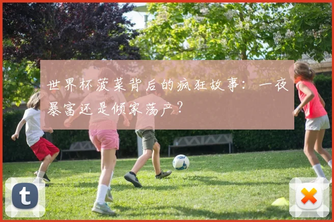 世界杯菠菜背后的疯狂故事：一夜暴富还是倾家荡产？